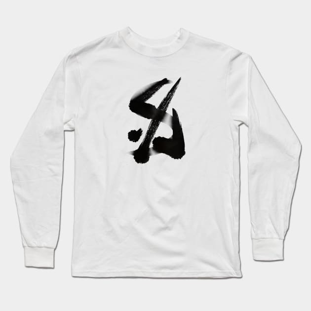 Zen Gesture in Black Ink Long Sleeve T-Shirt by drumweaver